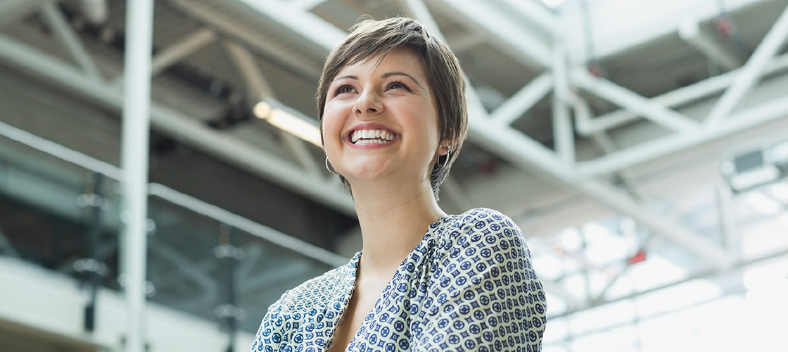Optimistic smiling female 
