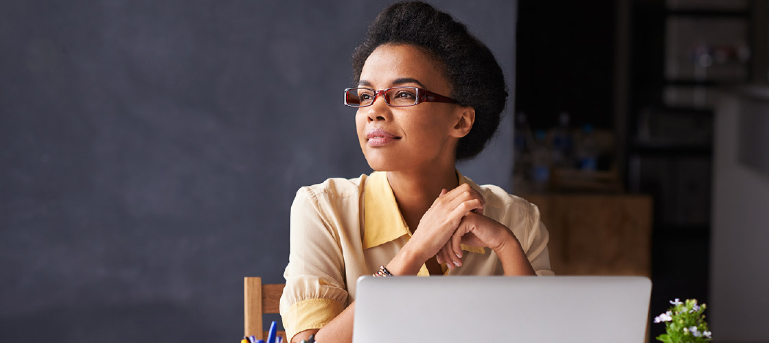 Optimistic business woman