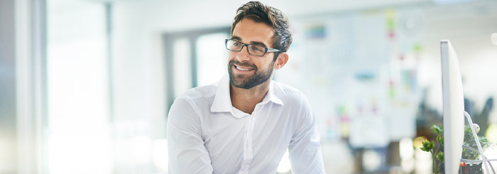 Optimistic business owner Optimistic business owner