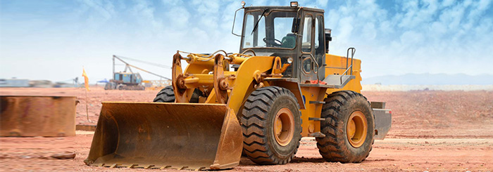 Construction tractor onsite Construction tractor onsite