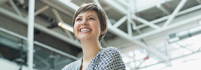 Optimistic smiling female Optimistic smiling female