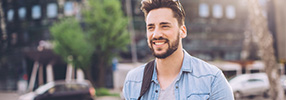 Handsome smiling optimistic male