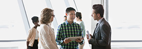 Small business team sharing information 